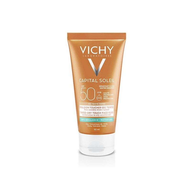 Vichy Capital Soleil BB Émulsion Toucher Sec Teintée SPF50 Peau Sensible Mixte à Grasse | 50ml