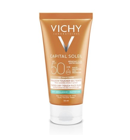 Vichy Capital Soleil BB Émulsion Toucher Sec Teintée SPF50 Peau Sensible Mixte à Grasse | 50ml
