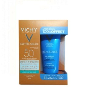 Vichy Capital soleil Crème Anti-brillance + Après Soleil 100ml Pack