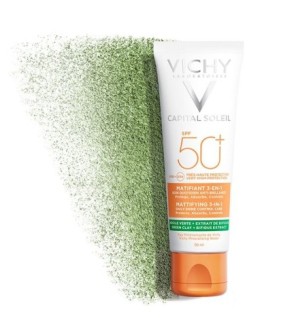 Vichy Capital Soleil Crème Solaire Matifiante 3en1 SPF50+ Peau Mixte Acnéique | 50ml