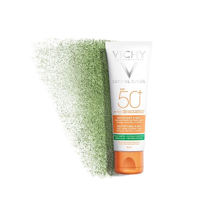 Vichy Capital Soleil Crème Solaire Matifiante 3en1 SPF50+ Peau Mixte Acnéique | 50ml
