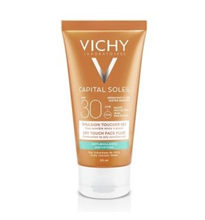 Vichy Capital Soleil Émulsion Anti-Brillance Toucher Sec SPF50 Peau Sensible Mixte à Grasse | 50ml