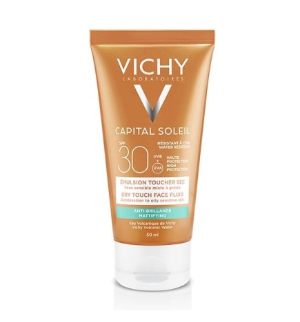 Vichy Capital Soleil Émulsion Anti-Brillance Toucher Sec SPF50 Peau Sensible Mixte à Grasse | 50ml