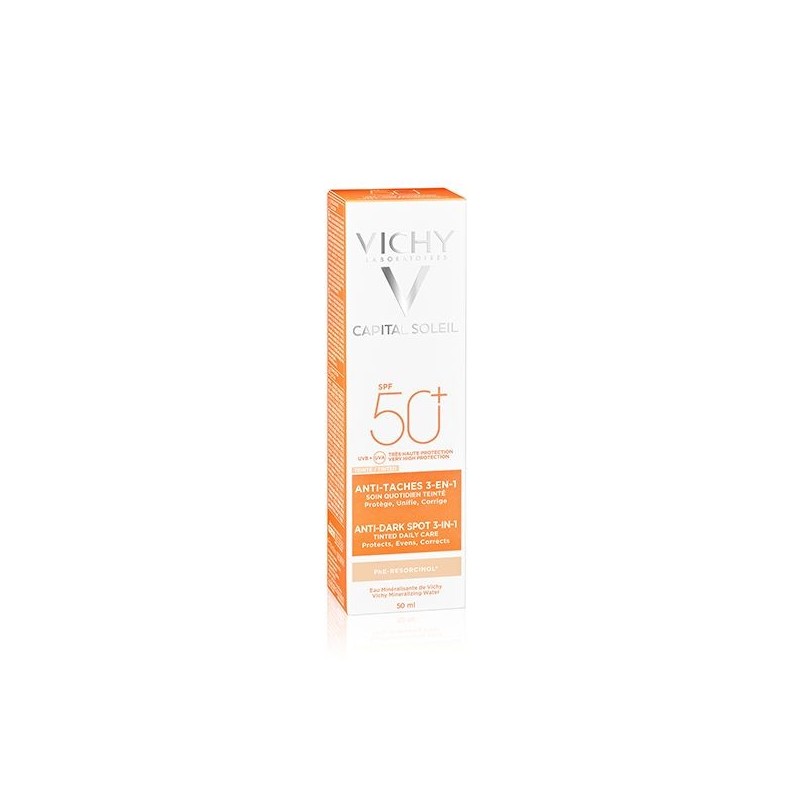 Vichy Capital Soleil Soin Anti-Taches Teinté 3en1 SPF50+ Tous Types de Peaux | 50ml