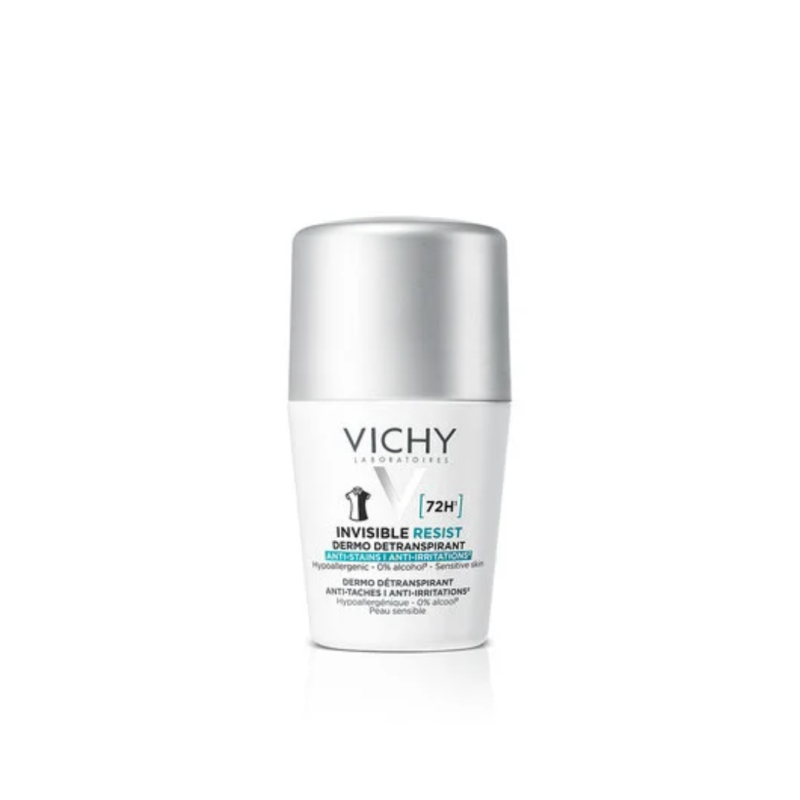 VICHY DÉODORANT  DERMO-DÉTRANSPIRANT INVISIBLE PROTECT 72H ANTI-TACHES ANTI-IRRITATIONS.