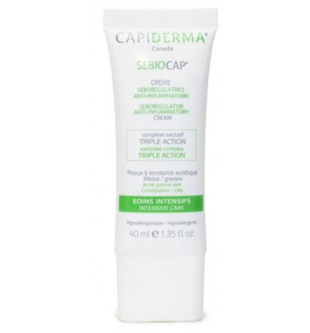 Capiderma – Sebiocap Crème anti-inflammation pour peaux à tendance acnéique – 40 ml
