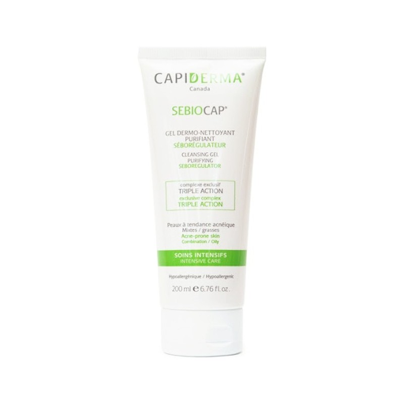 Capiderma – Sebiocap gel dermo-nettoyant pour peaux à tendance acnéique – 200 ml