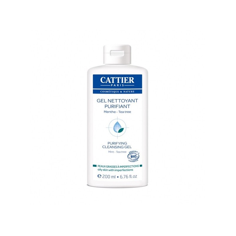 Cattier Peau Grasse à Imperfections Gel Nettoyant Purifiant Menthe 200ml