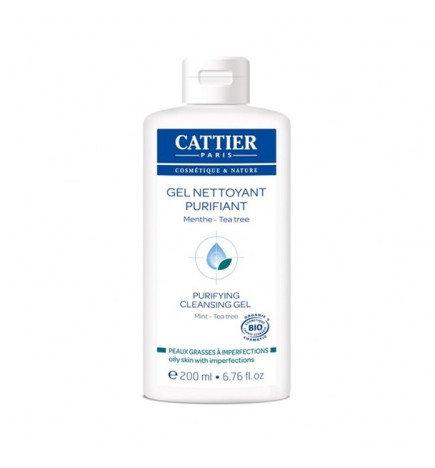 Cattier Peau Grasse à Imperfections Gel Nettoyant Purifiant Menthe 200ml