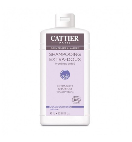 Cattier Shampooing Extra doux Usage Frequent 1L