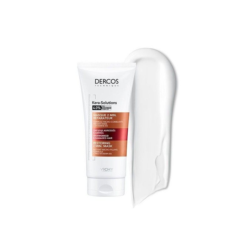 Vichy Dercos Kera-Solutions Masque 2min. Réparateur Cheveux Secs et Abîmés | 200ml