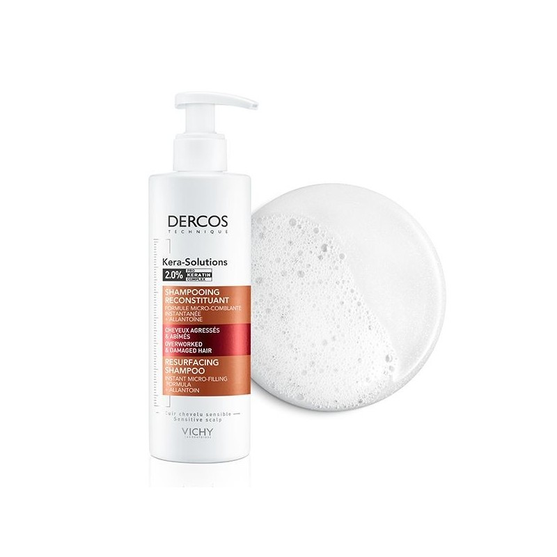 Vichy Dercos Kera-Solutions Shampoing Reconstituant Cheveux Secs et Abîmés | 250ml