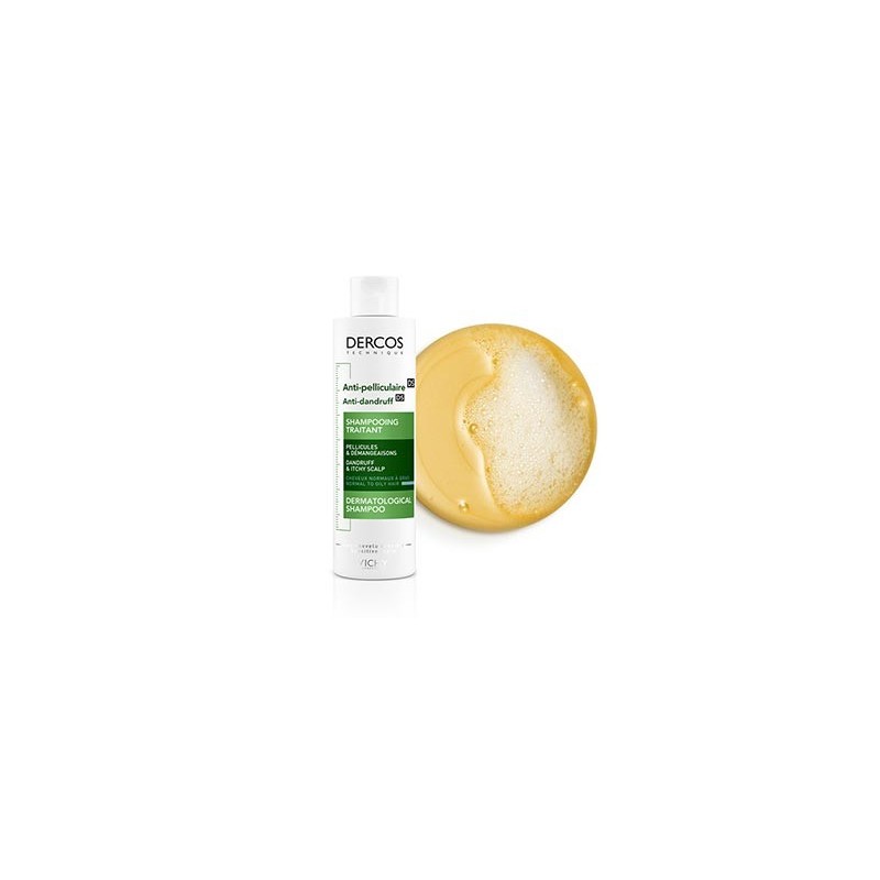 Vichy Dercos Shampoing Traitant Anti-Pelliculaire Cheveux Normaux à Gras | 200ml
