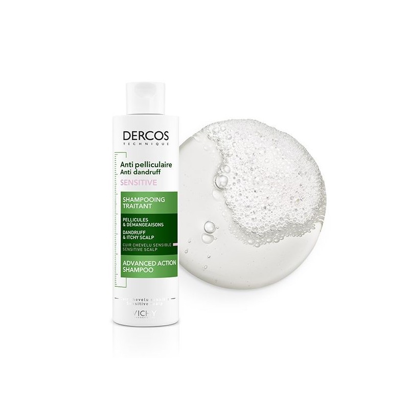 Vichy Dercos Shampoing Traitant Anti-Pelliculaire Sensitive Cuir Chevelu Sensible | 200ml