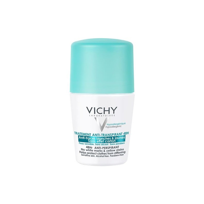 Vichy Dermo-Tolérance Déodorant 48H Anti-Traces Jaunes et Blanches Bille Peau Sensible | 50ml