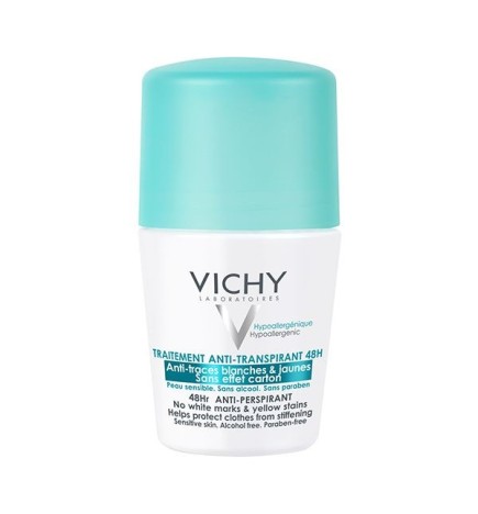 Vichy Dermo-Tolérance Déodorant 48H Anti-Traces Jaunes et Blanches Bille Peau Sensible | 50ml