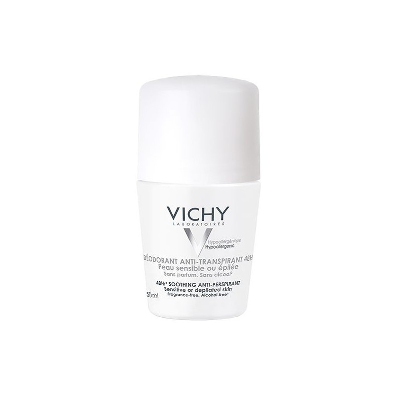 Vichy Dermo-Tolérance Déodorant Anti-Transpirant 48H Bille Peau Sensible ou Epilée | 50ml