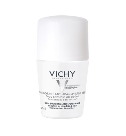 Vichy Dermo-Tolérance Déodorant Anti-Transpirant 48H Bille Peau Sensible ou Epilée | 50ml