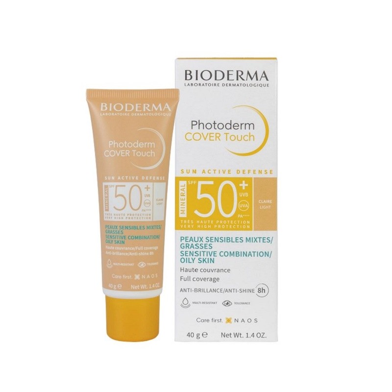 Bioderma Photoderm Cover Touch Teinte Claire spf50+ Peaux sensibles mixtes à grasses 40g Bioderma Photoderm Cover Touch Teinte Claire spf50+ Peaux sensibles mixtes à grasses 40g