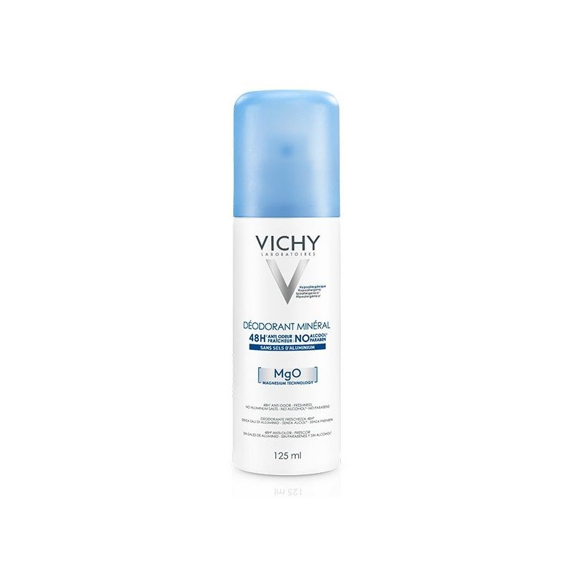 Vichy Dermo-Tolérance Déodorant Minéral 48H Aérosol Sans Sels d’Aluminium Peau Sensible et Réactive | 125ml