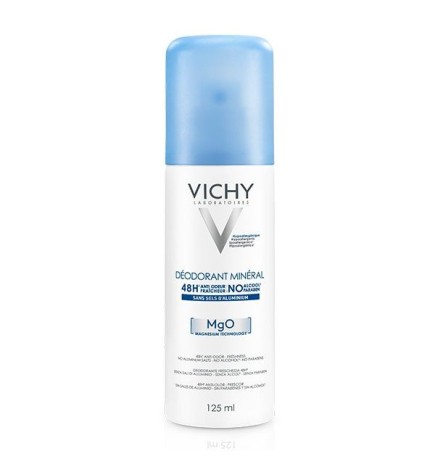 Vichy Dermo-Tolérance Déodorant Minéral 48H Aérosol Sans Sels d’Aluminium Peau Sensible et Réactive | 125ml