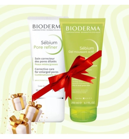 Bioderma Sebium Pore Refiner 30ml+ Gel Moussant Actif 200ml PACK