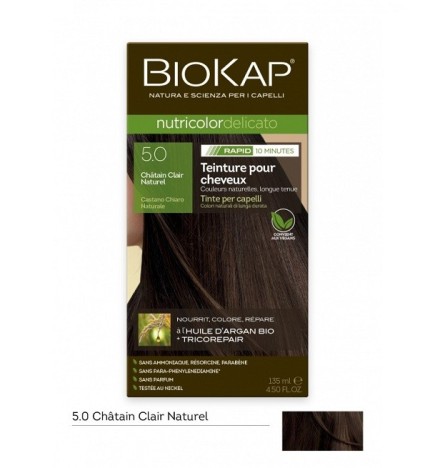 Biokap Nutricolor Delicato Rapid Teinture pour Cheveux 5.0 Chatain Clair Naturel