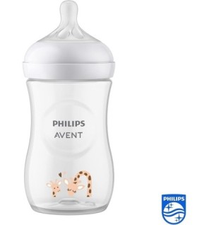 AVENT BIBERON NATURAL 3.0 TEAT 1M+ 260ML DECO GIRAFFE SCY903/66