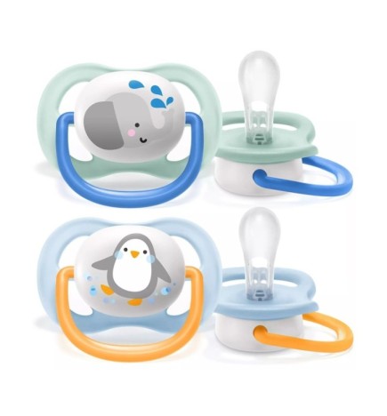 AVENT SUCETTE ORTHO 0-6M BOY ELEP/PENG SCF080/05