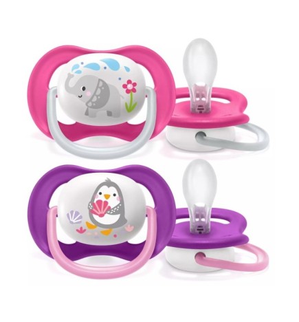 AVENT SUCETTE ORTHO 6-18M GIRL ELEP/PENG