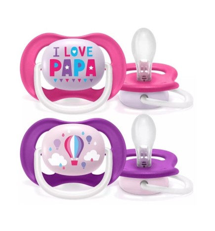 AVENT SUCETTE ORTHO 6-18M GIRL PAP/BALLO SCF080/04