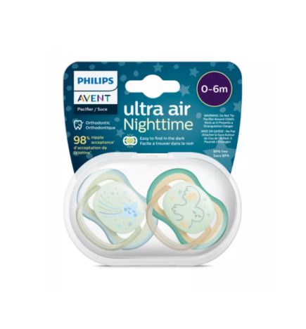 Avent Sucette Ultra Air Night Time 0-6m Scf376/18 Boy