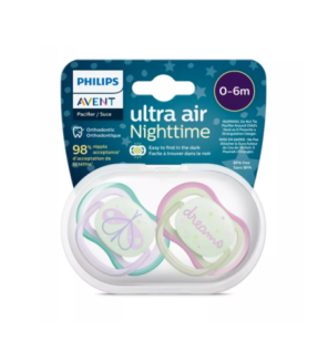 Avent Sucette Ultra Air Night Time 0-6m Scf376/19 Girl
