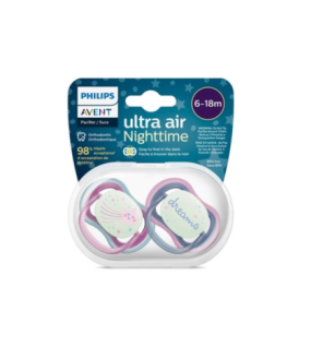 Avent Sucette Ultra Air Night Time 6-18m Scf376/14 Girl