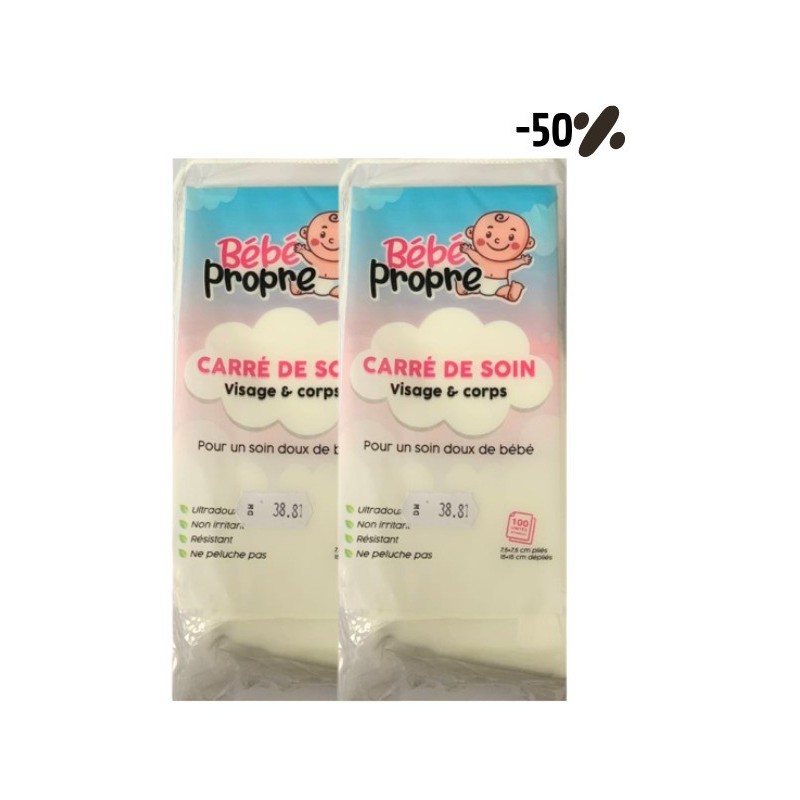 BEBE PROPRE Carre de Soin 100 Pièces – 2ème -50%
