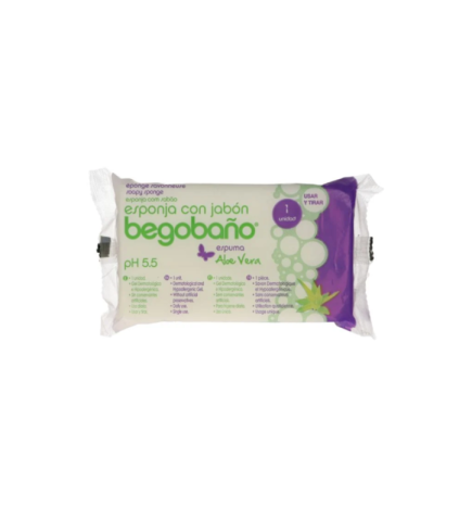 Begobano Eponge Savonneuse Aloe Vera 7.5 x 13 cm