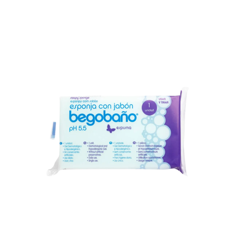 Begobano Eponge Savonneuse Naturel 7.5 x 13 cm