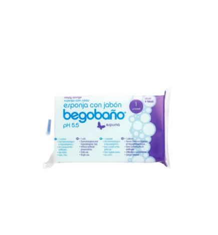 Begobano Eponge Savonneuse Naturel 7.5 x 13 cm