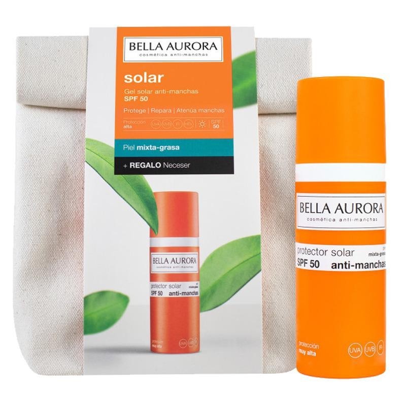 Bella aurora Gel Creme Solaire SPF 50+ Peaux mixte à grasses 50ml + Trousse Bella aurora Gel Creme Solaire SPF 50+ Peaux mixte à grasses 50ml + Trousse