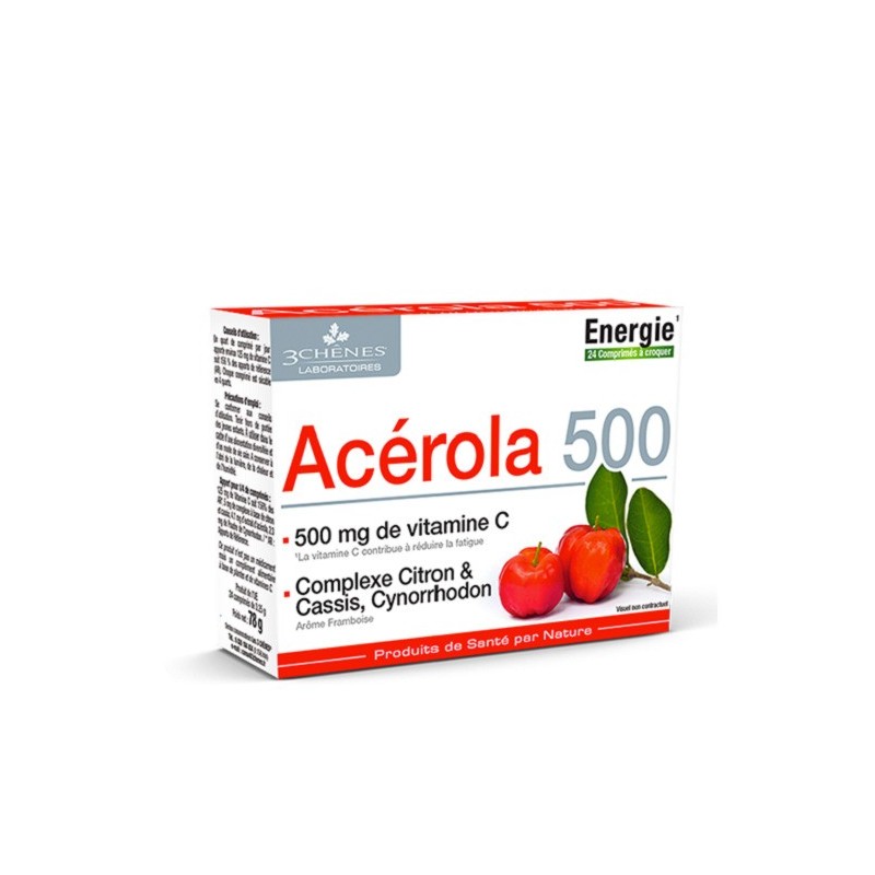 3Chenes Acerola 500mg Boite de 24 comprimés 3Chenes Acerola 500mg Boite de 24 comprimés
