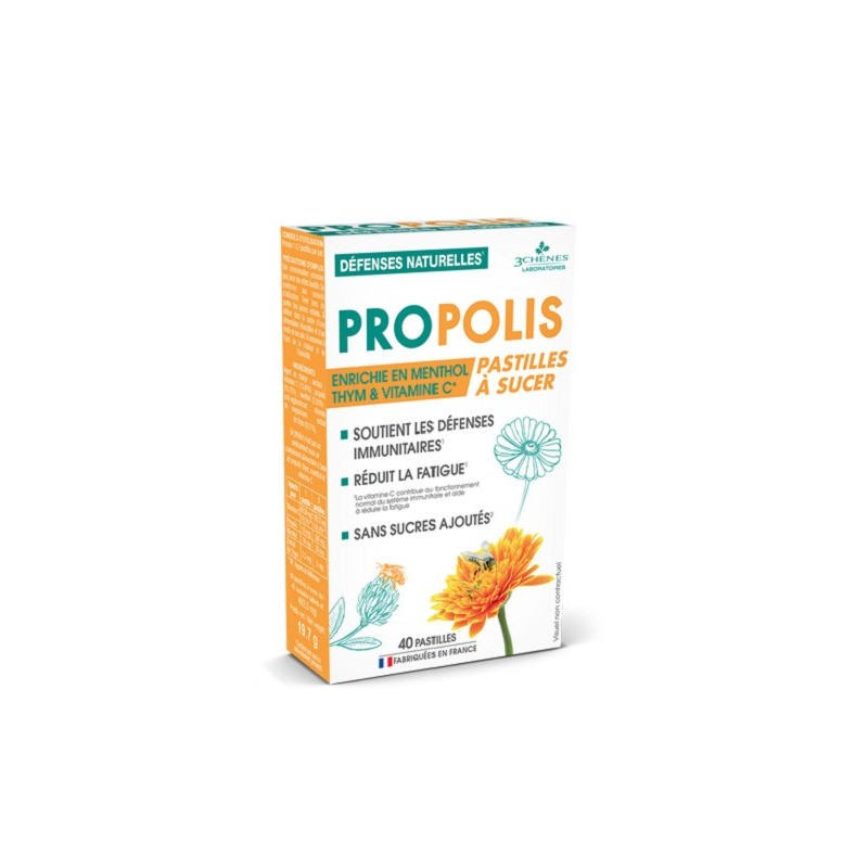 3Chenes Propolis Pastilles a sucer Boite de 40 Pastilles