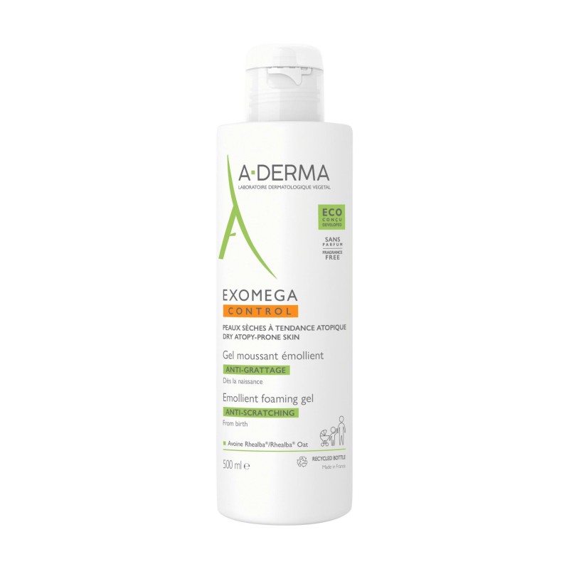 A-DERMA — EXOMEGA CONTROL GEL MOUSSANT ÉMOLLIENT ANTI-GRATTAGE 500 ml