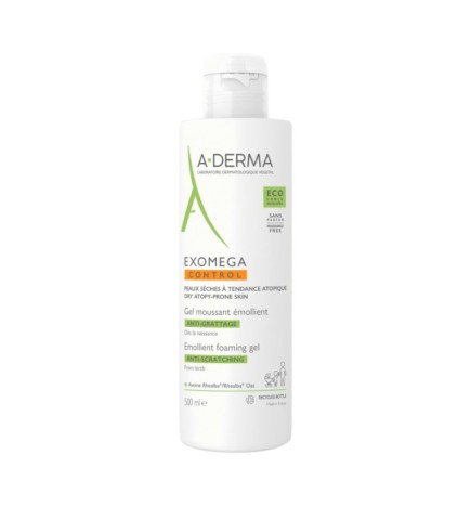 A-DERMA — EXOMEGA CONTROL GEL MOUSSANT ÉMOLLIENT ANTI-GRATTAGE 500 ml