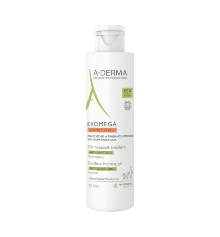 A-derma Exomega Gel moussant émollient anti-grattage 200 ml