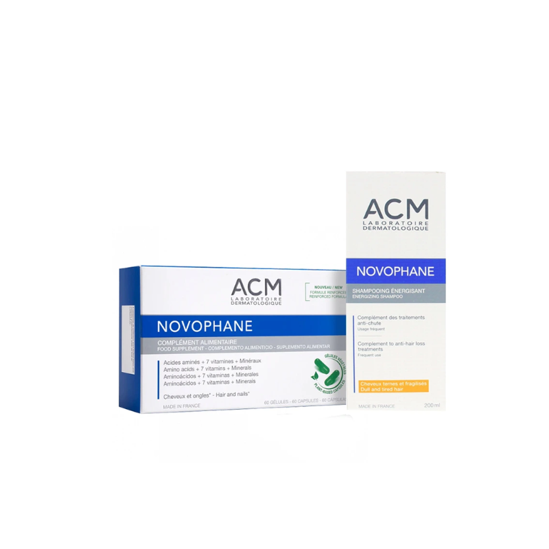 ACM Novophane 60 Gelules + Shampoing Energisant 100ml Pack
