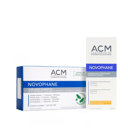 ACM Novophane 60 Gelules + Shampoing Energisant 100ml Pack