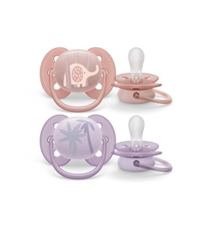 Avent 2 Sucette Ultra Soft 0-6m Girl Scf091/09