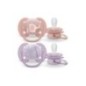 Avent 2 Sucette Ultra Soft 0-6m Girl Scf091/09