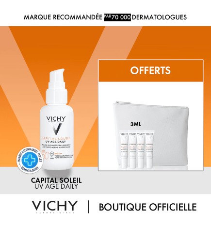 Vichy Capital Soleil UV-Age Daily spf50+ 40ml +Trousse + 4 Formats Voyage OFFERTS