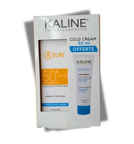 KALINE K SUN CREME INVISIBLE SPF 50+ 50 ML ET COLD CREAM K AQUA 50 ML OFFERTE